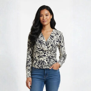 ba&sh Cae White & Navy Blouse - Large